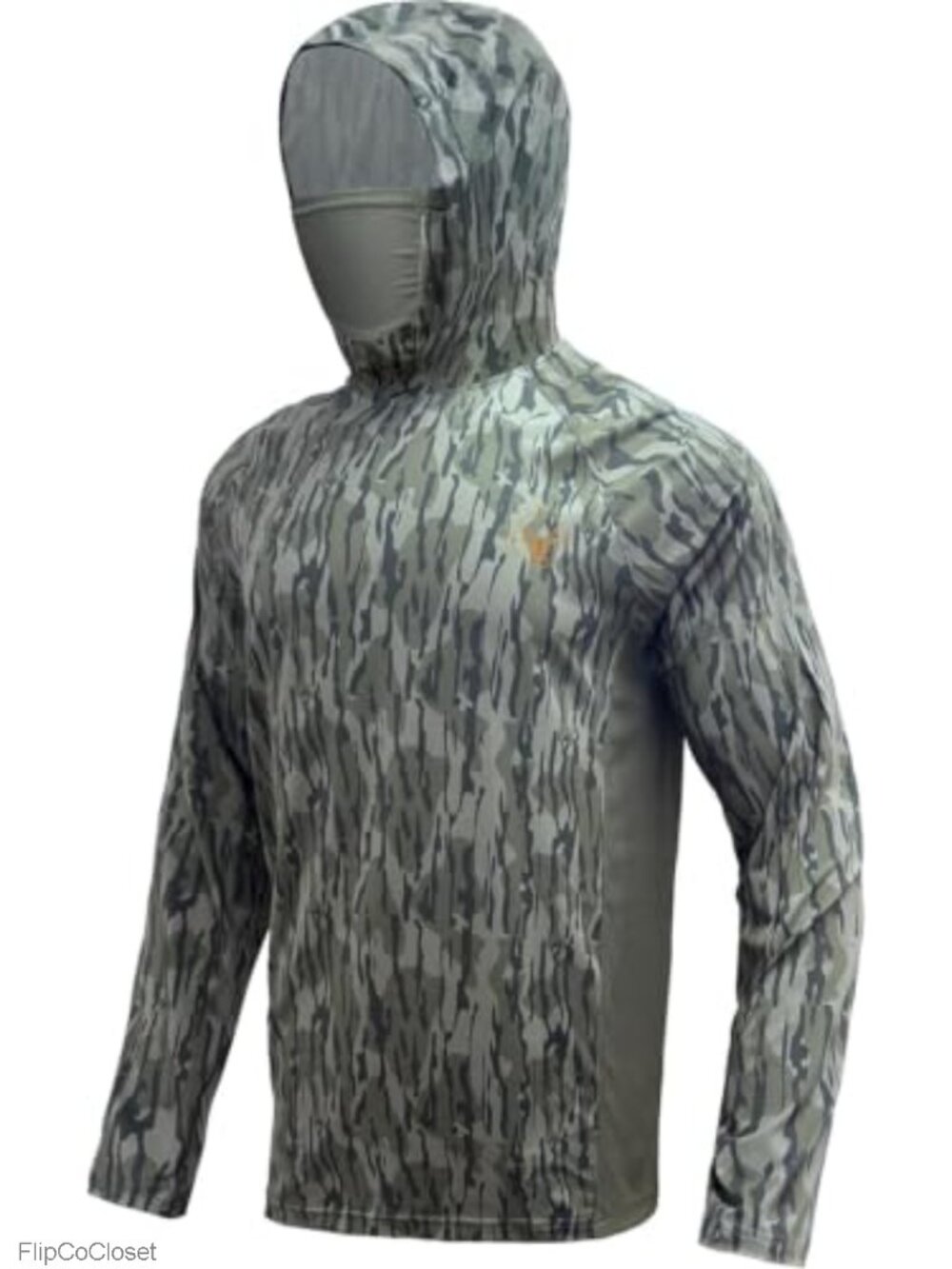 Men's Camo Hunting Hoodie with Face Mask UPF 50+ Sun Protection Fishing Shirt